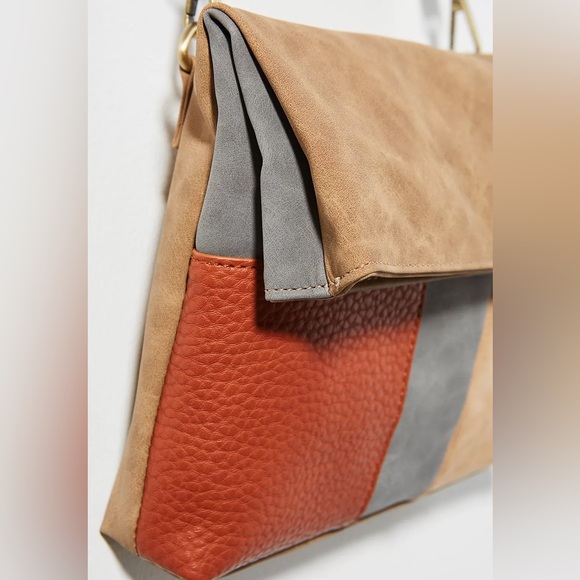 Anthropologie Janis Colorblock Suede Crossbody Bag NWT - Picture 3 of 11